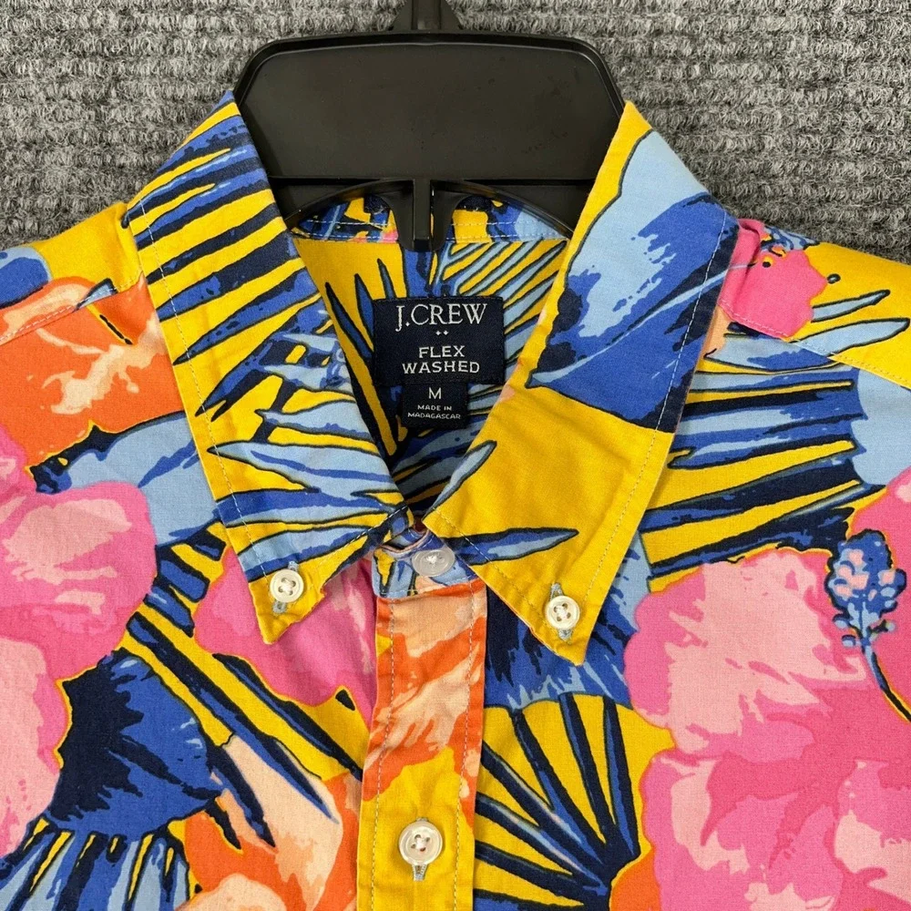 J Crew Flex Washed Floral Shirt Men M Tropical Casual Everyday Resort Vacation‎